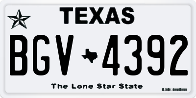 TX license plate BGV4392