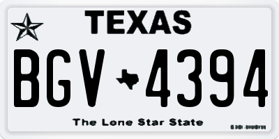 TX license plate BGV4394