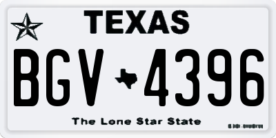 TX license plate BGV4396