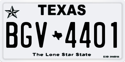 TX license plate BGV4401