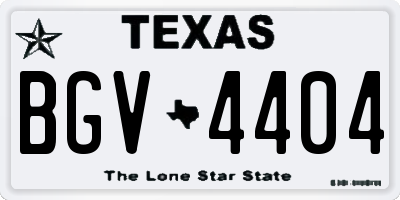 TX license plate BGV4404
