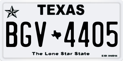 TX license plate BGV4405