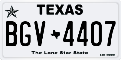 TX license plate BGV4407