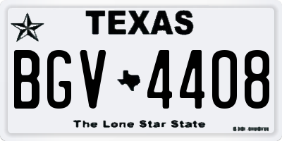 TX license plate BGV4408