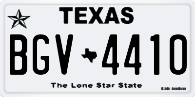 TX license plate BGV4410