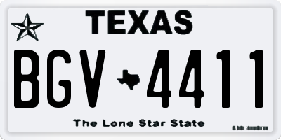 TX license plate BGV4411