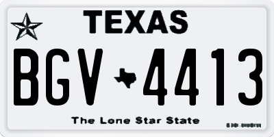 TX license plate BGV4413