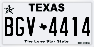 TX license plate BGV4414