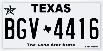 TX license plate BGV4416