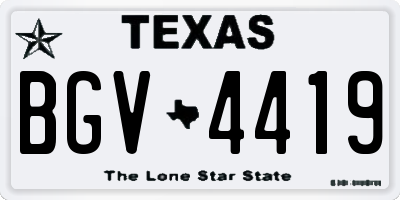 TX license plate BGV4419