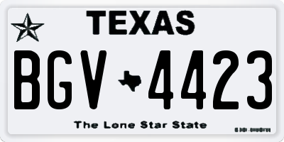 TX license plate BGV4423