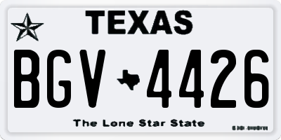 TX license plate BGV4426