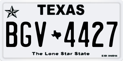 TX license plate BGV4427