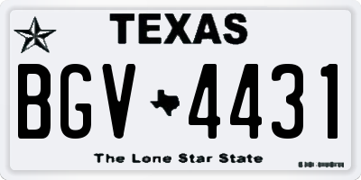 TX license plate BGV4431