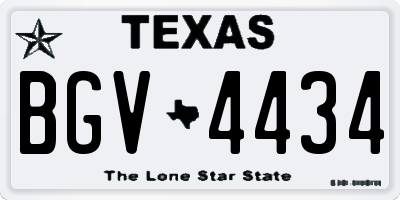 TX license plate BGV4434