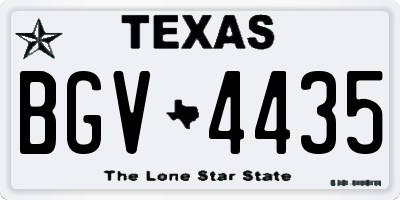 TX license plate BGV4435