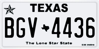 TX license plate BGV4436