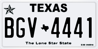 TX license plate BGV4441