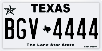 TX license plate BGV4444