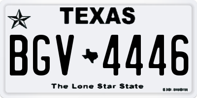 TX license plate BGV4446