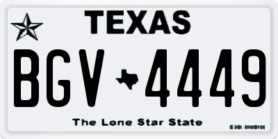 TX license plate BGV4449