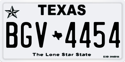 TX license plate BGV4454