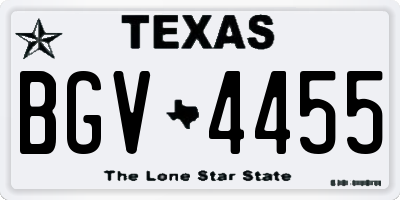 TX license plate BGV4455