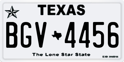 TX license plate BGV4456