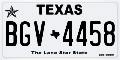TX license plate BGV4458