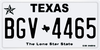TX license plate BGV4465
