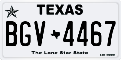 TX license plate BGV4467