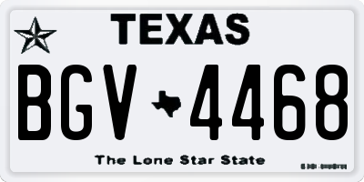 TX license plate BGV4468