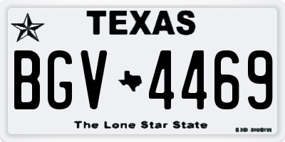 TX license plate BGV4469