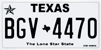 TX license plate BGV4470