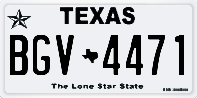 TX license plate BGV4471