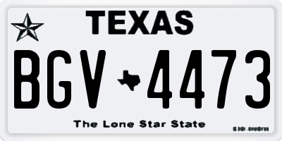 TX license plate BGV4473