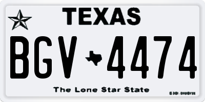 TX license plate BGV4474