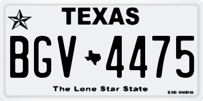 TX license plate BGV4475