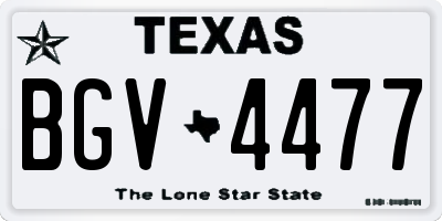 TX license plate BGV4477