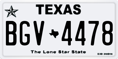 TX license plate BGV4478