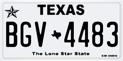 TX license plate BGV4483