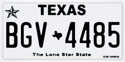 TX license plate BGV4485