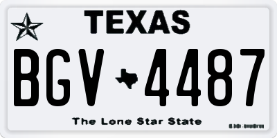 TX license plate BGV4487