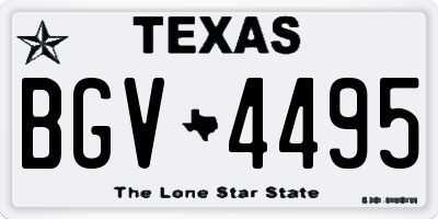 TX license plate BGV4495