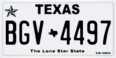 TX license plate BGV4497