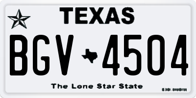 TX license plate BGV4504