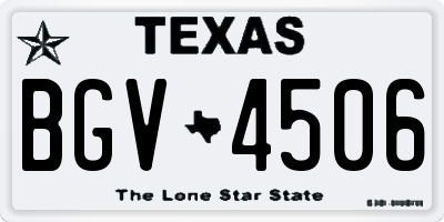 TX license plate BGV4506