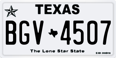 TX license plate BGV4507