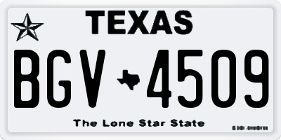 TX license plate BGV4509