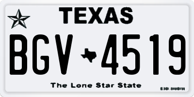 TX license plate BGV4519